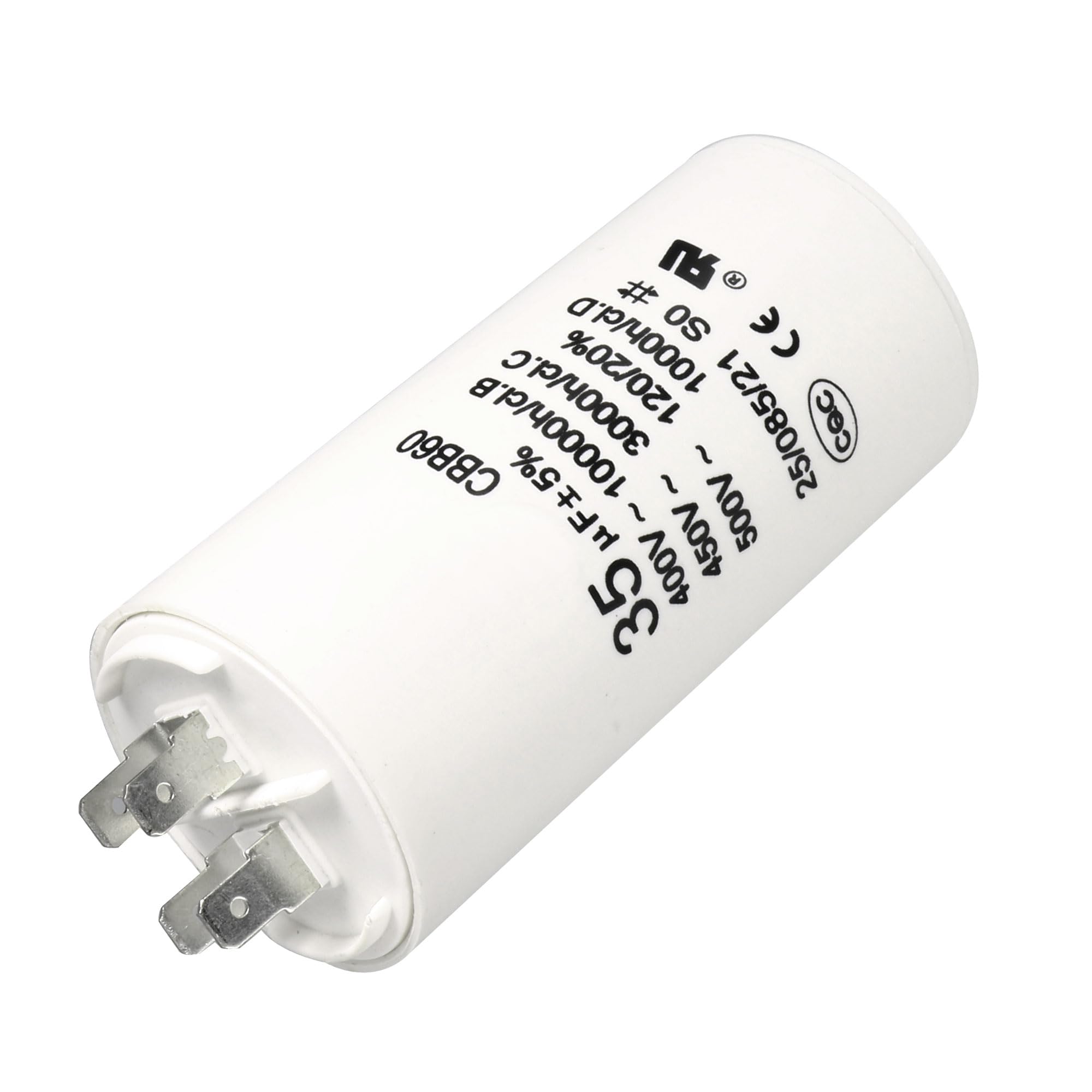 Condensador De Funcionamiento Uxcell CBB60 100uF, AC450V 2 Cables 50 60hz Cilindro Con Tornillo 115x50mm