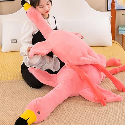 Miniatura 7 de Yuthsona Almohada de peluche de flamenco rosa, juguetes gigantes de peluche, almohada de felpa acogedora de flamenco para dormir, regalos para