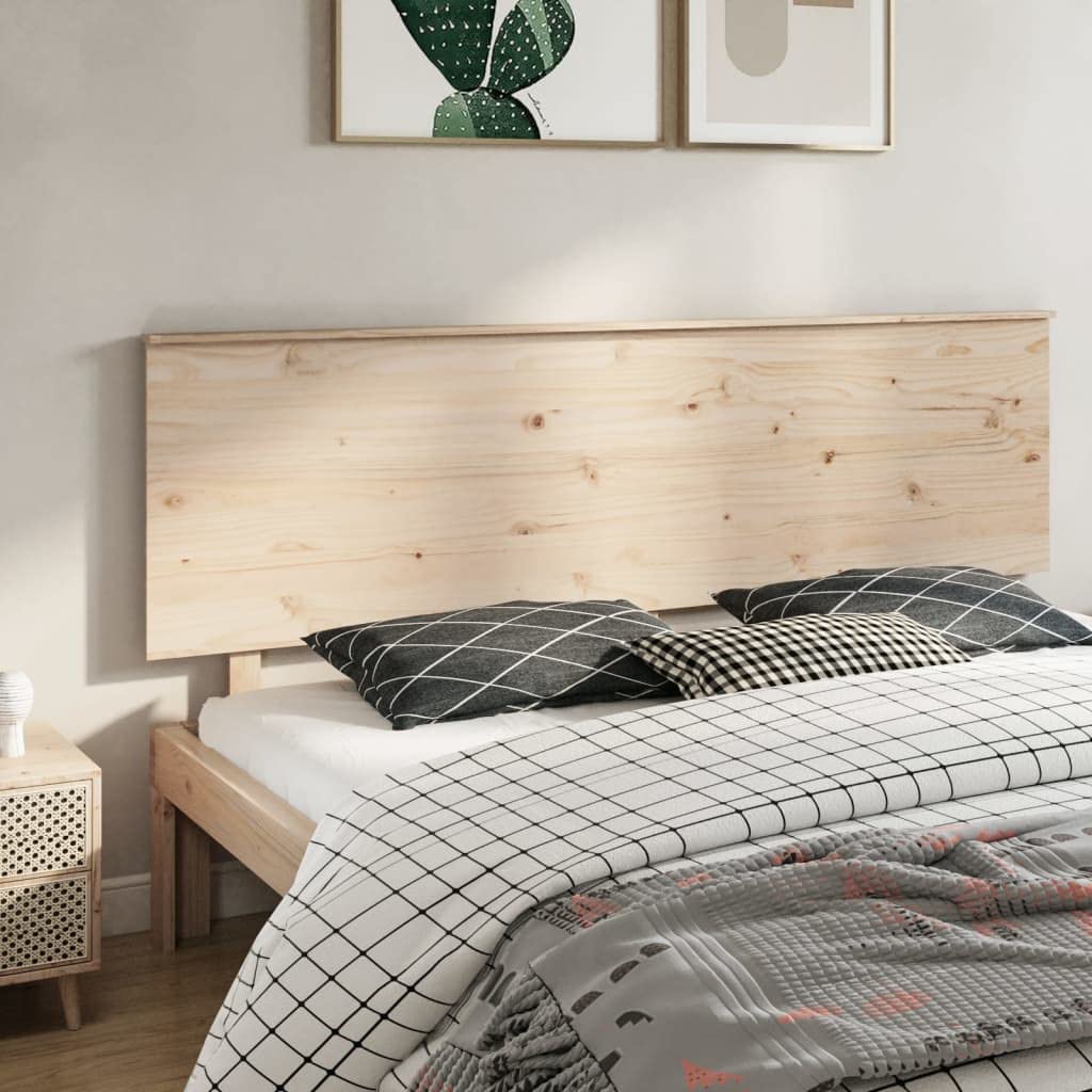 vidaXL Cabecero de Cama Cabezal Dormitorio Estructura Habitación Mobiliario Muebles Decoración Adorno Madera Maciza de Pino 204x6x82,5 cm