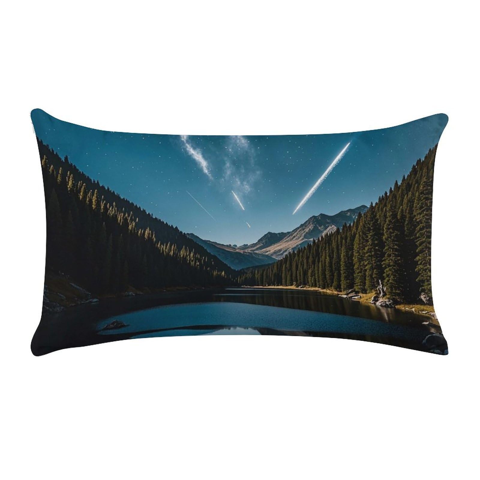 Meteors in The Night Sky Pillow Cases for Sofa, Super Soft Plush Pillow Cover with Zipper, Luxury Cozy Pillow Shams for All Seasons, Lightweight Pillowcases for Bedroom, 12" X 20"