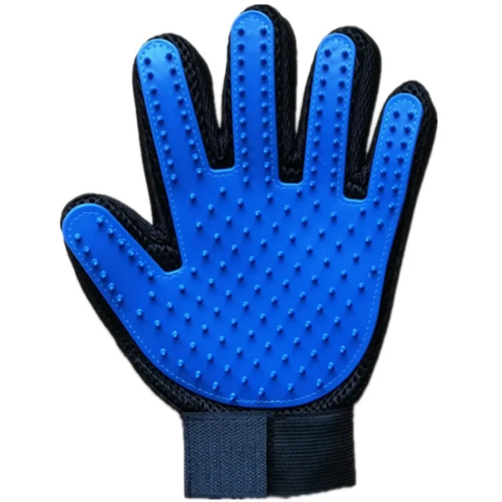 Guantes de aseo para mascotas y peine para gatos y perros, cepillo de depilación para baño (azul izquierdo)