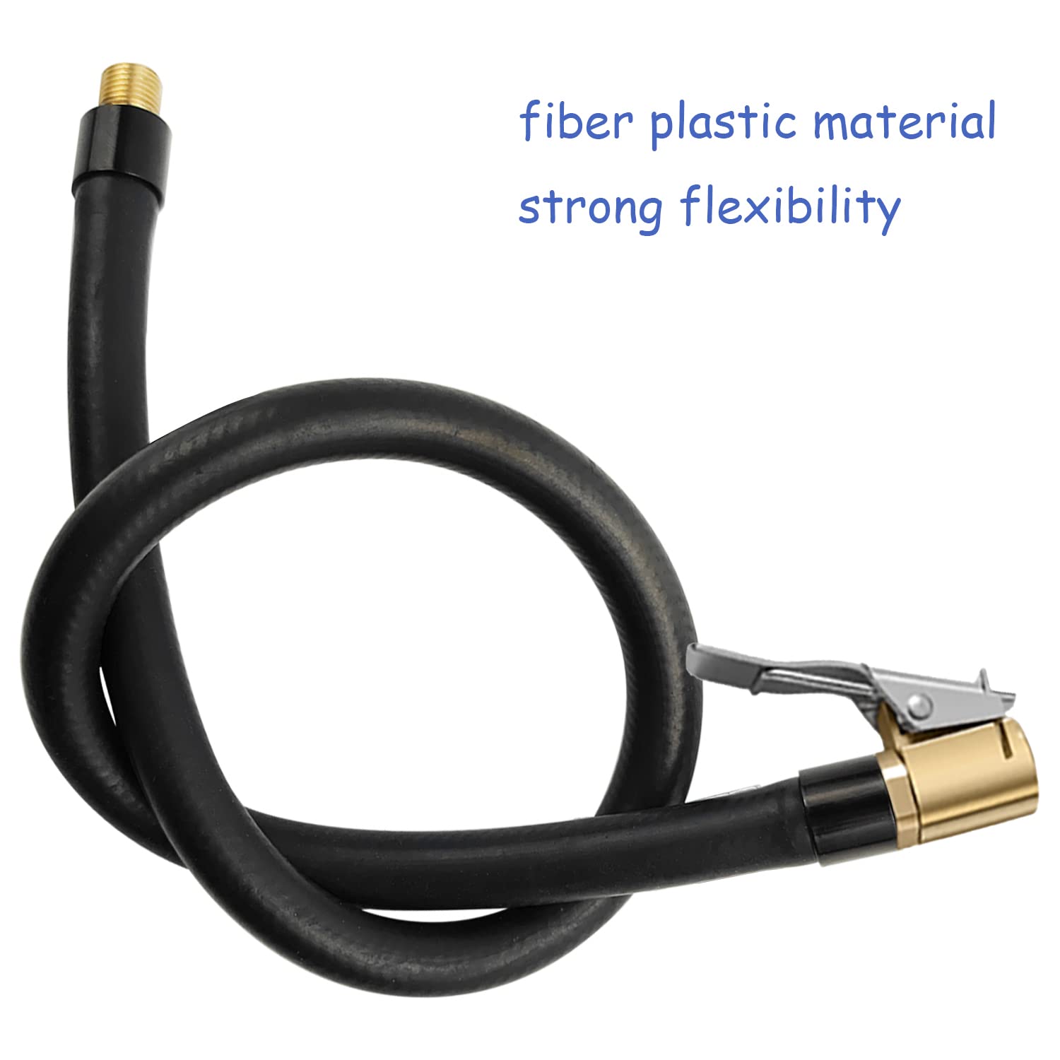 sciuU 50cm Tubo Prolunga di Gomma Flessibile della Pompa di Gonfiaggio, Compatibile con Xiaomi Compressore Digitale Portatile, Tubo di Estensione per Pneumatici Auto Bicicletta Motociclo Pneumatici