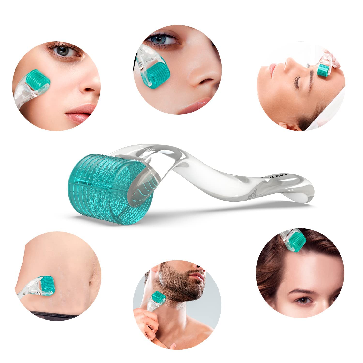 Derma roller 192 echte nadeln 0.3mm mit REAL SILVER Nadeln für Haut, Bart & Haare