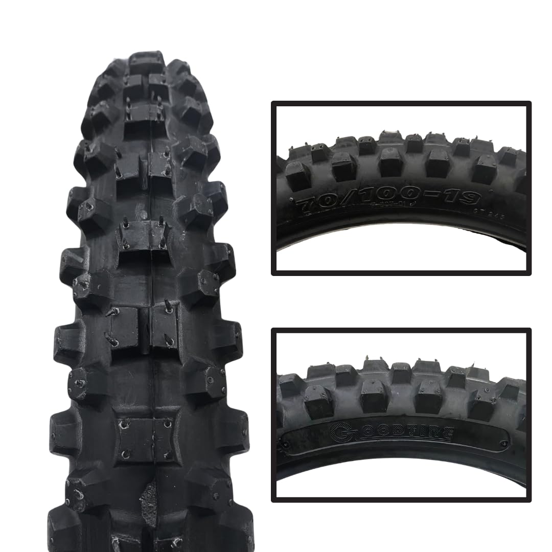 GOODTIRE Neumático 70/100-19 delantero moto Cross Enduro Reforzado Tassellato Tacchettato