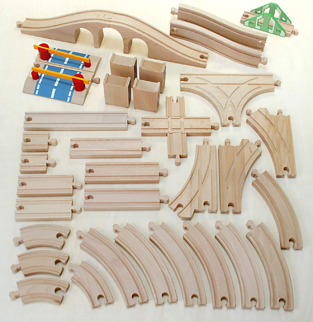Amazon | 木製おもちゃのだいわ 汽車レールセット アドバンス 51pcs 