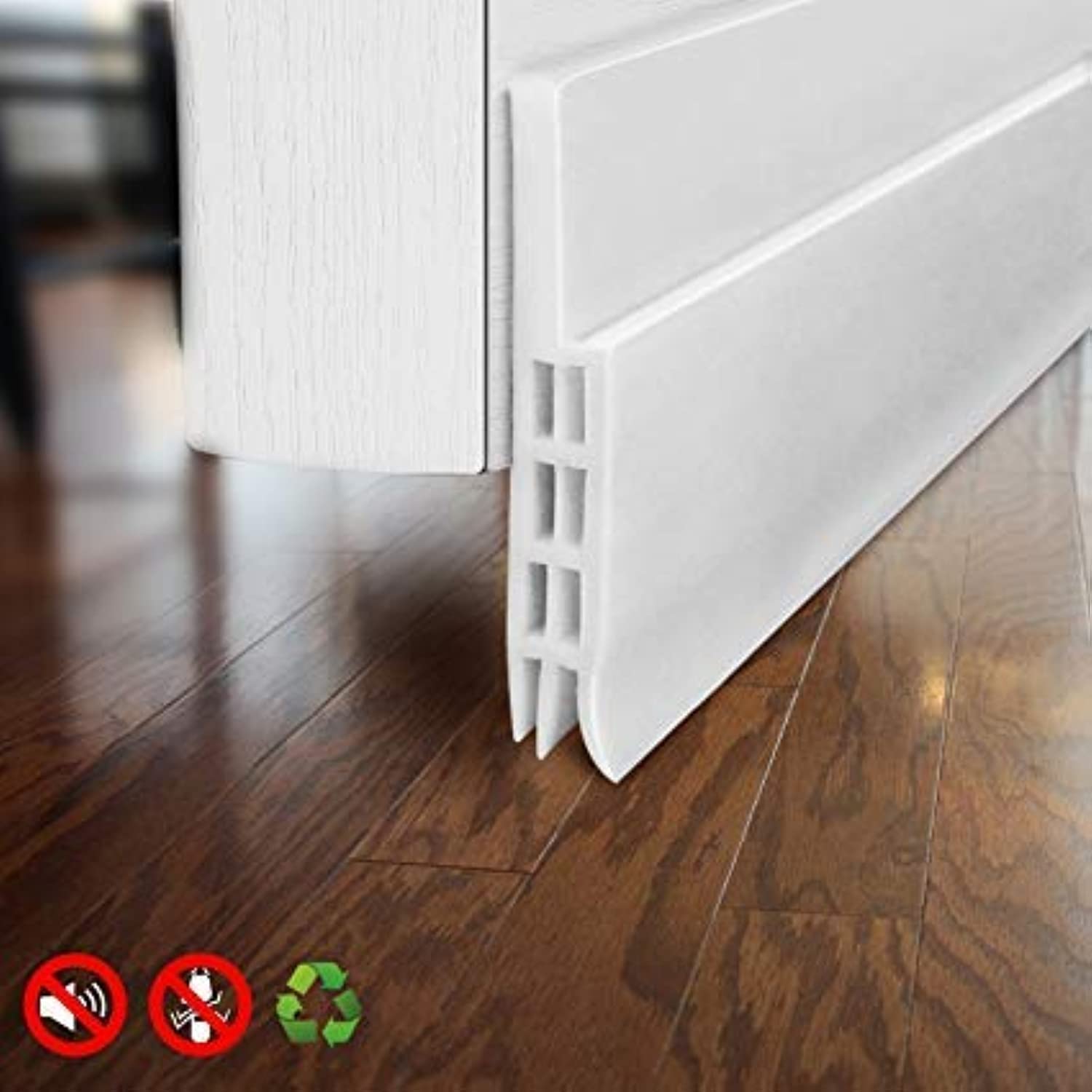 Stick&Seal 50 mm Wide, Under Door Sweep Weather Stripping Door Bottom Seal Strip Door Draft Stopper (White, 1 Meter) — Amazon image 2