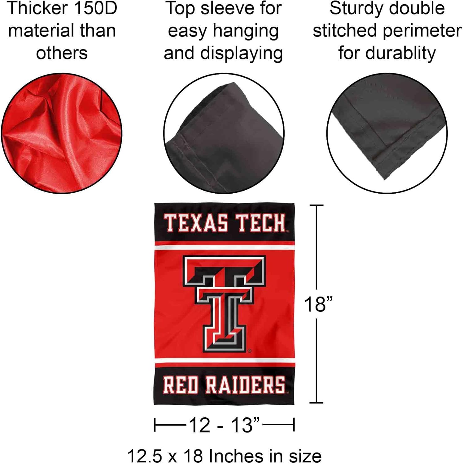 College Flags & Banners Co. Texas Tech Red Raiders Garden Flag - Image 3