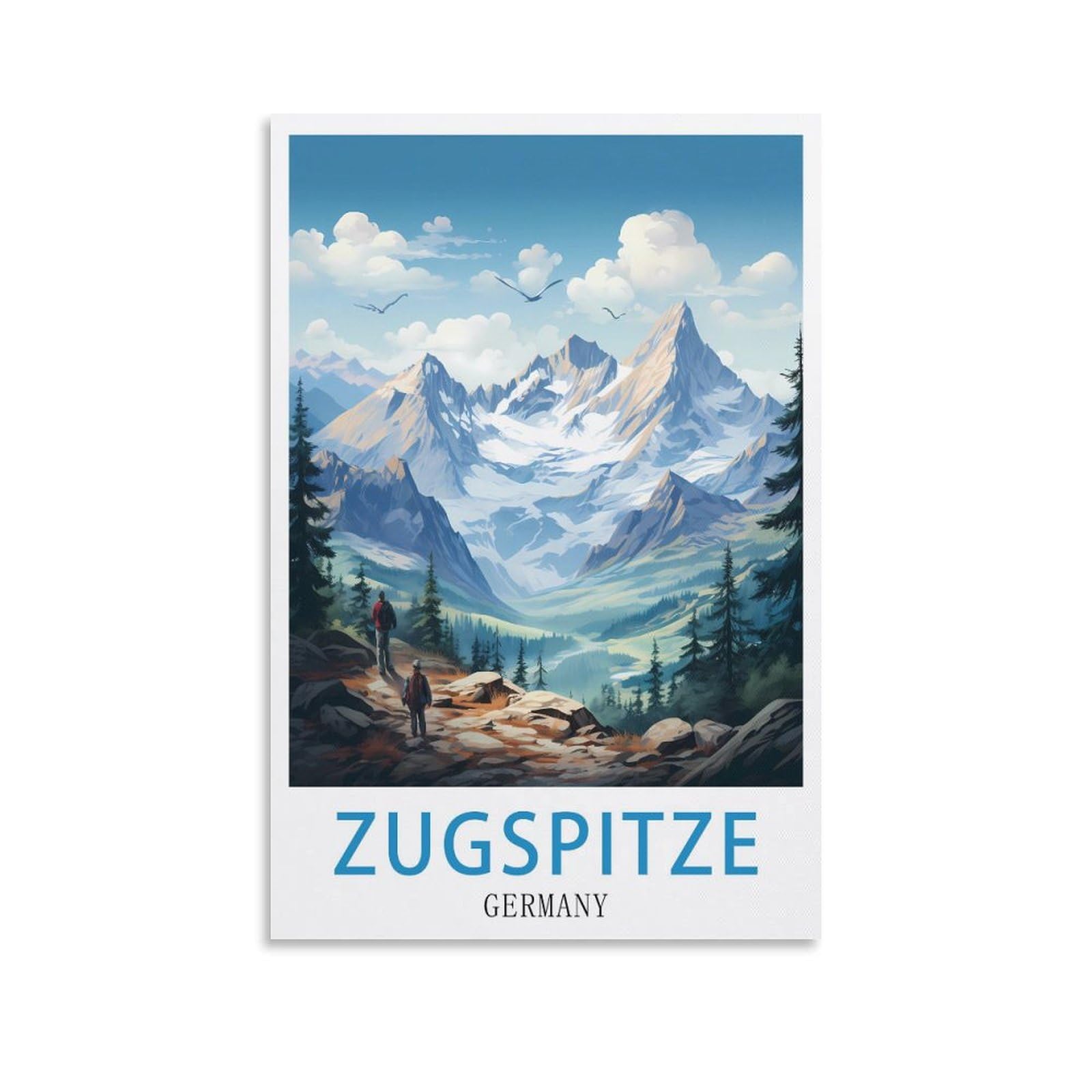 Vintage Metal Tin Sign Zugspitze Germany Kitchen Bar Novelty Gift Metal Tin Wall Décor Sign 20x30cm