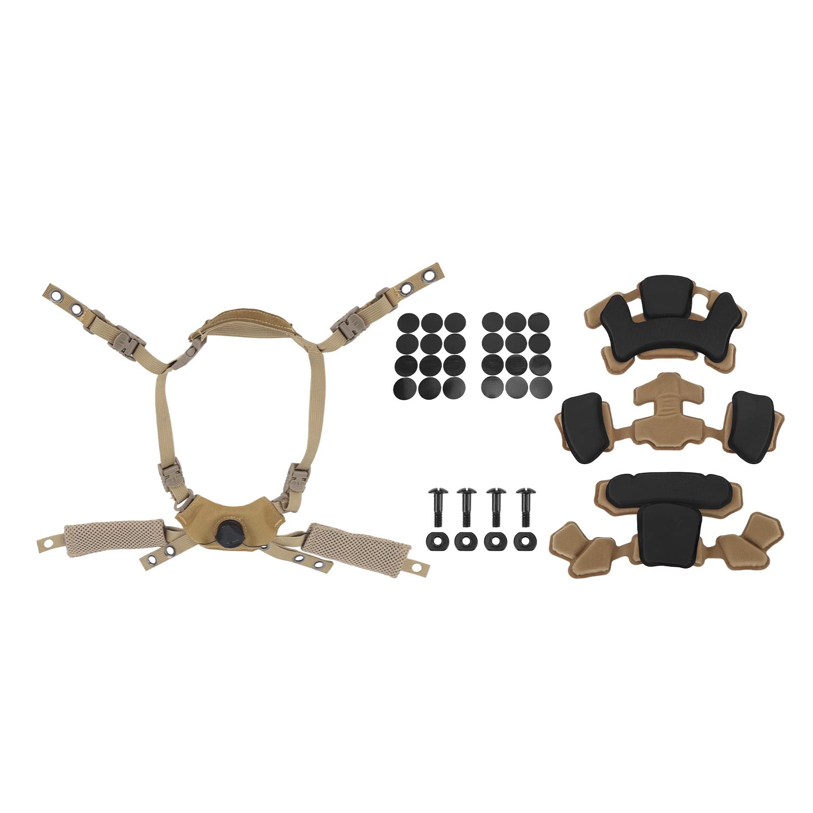 Système de Suspension à Cadran pour Casque Tactique Mentonnière pour ACH, pour Mich, pour Team Wendy, pour FMA, avec Coussinets Souples et Confortables Vis de Fixation Accessoire