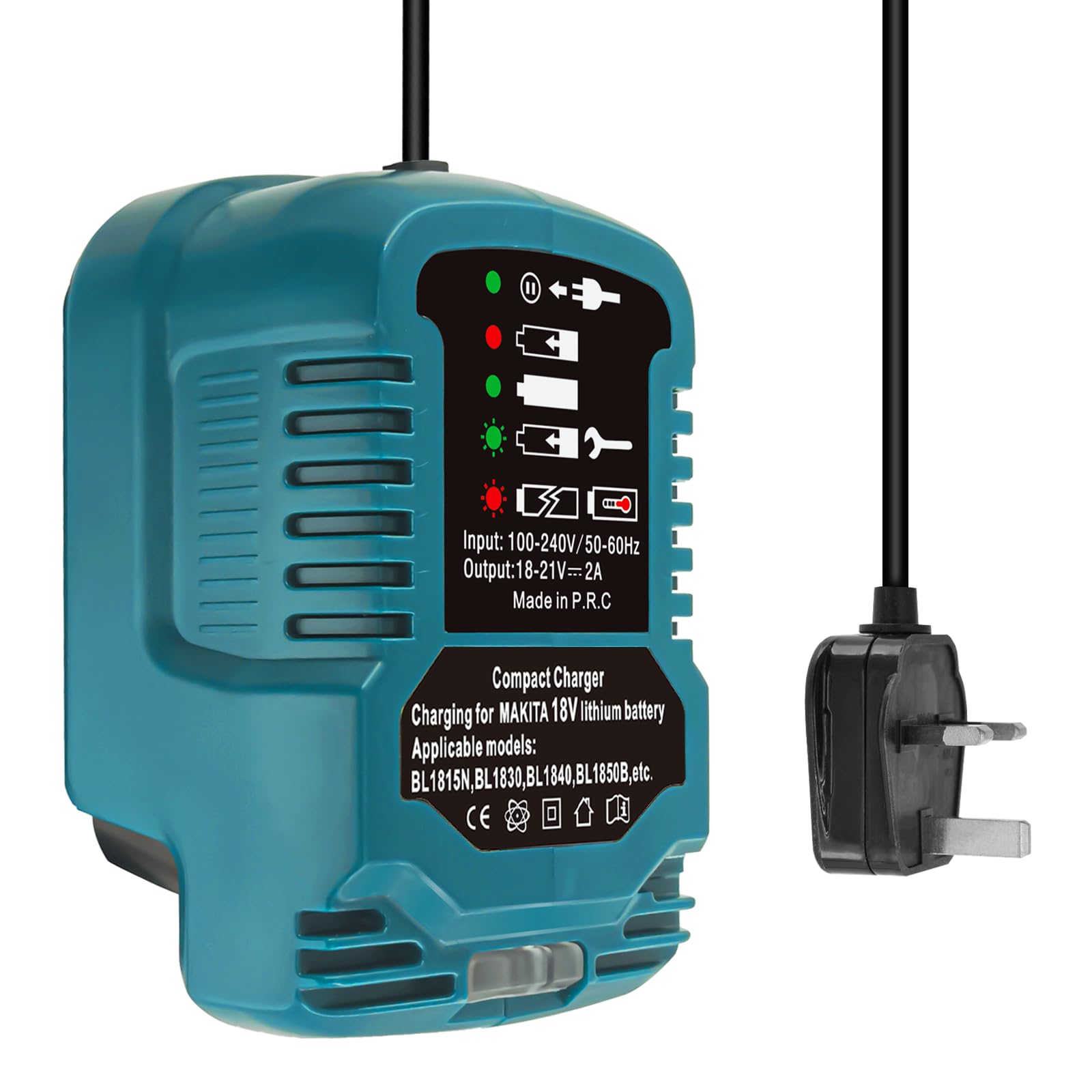 Fast Charger for Makita 18V, Replace MINI Charger for Makita 18V Battery, 1/2 Size for Makita Charger, for BL1830 BL1840 BL1850 etc.