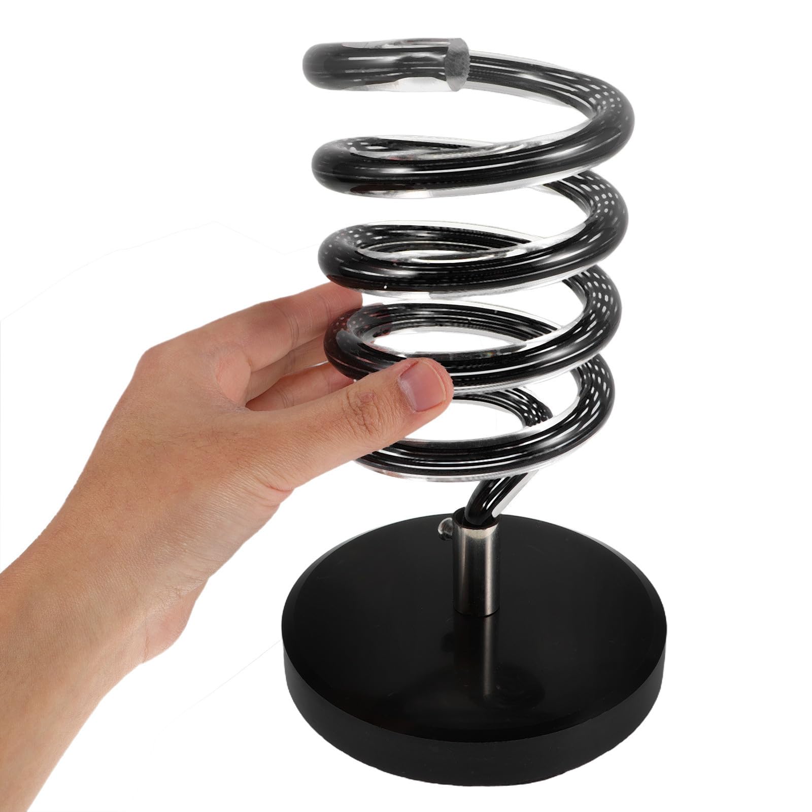 Mikinona Haartrocknerhalterung mit Spiralförmigem Design und Schwarzem Marmorsockel Multifunktionaler Organizer für Haarstyling Werkzeuge im Salon und Badezimmer