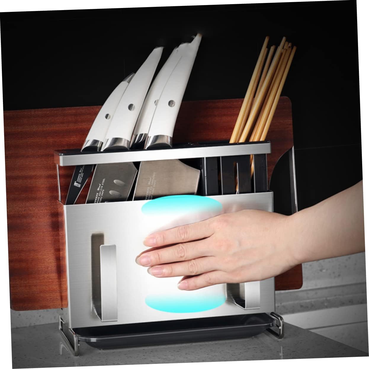 Chopsticks Rack Knife Holder Knife Block Pot Cover Space-saving Silverware Organizer