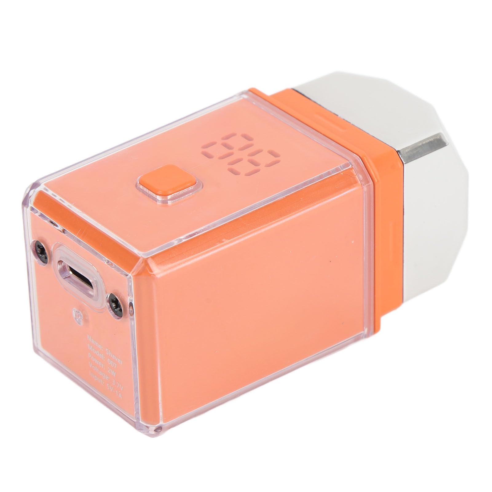 Small Beard Trimmer, TypeC Rechargeable Portable Beard Trimmer Silent for Men for Outdoor (Orange)