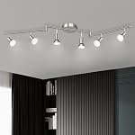 Unicozin LED 4 Light Track Lighting Kit, 24.8'' Matt Nickel 4 Way Ceiling Spot Lighting, Flexibly Rotatable Head, Modern Track Light Included 4 x LED GU10 Bulb (4W, Daylight White 5000K, 400LM)