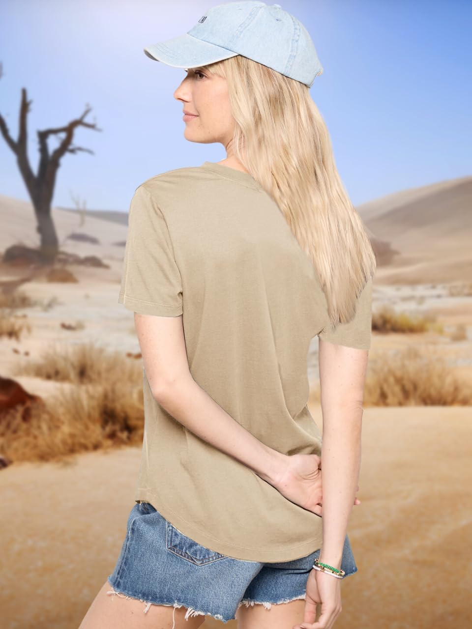 Women’s Cactus Cowgirl Shirt Western Riding Country Music V Neck T-Shirt Retro Sun Printed Short Sleeve Tees Tops - Image 4