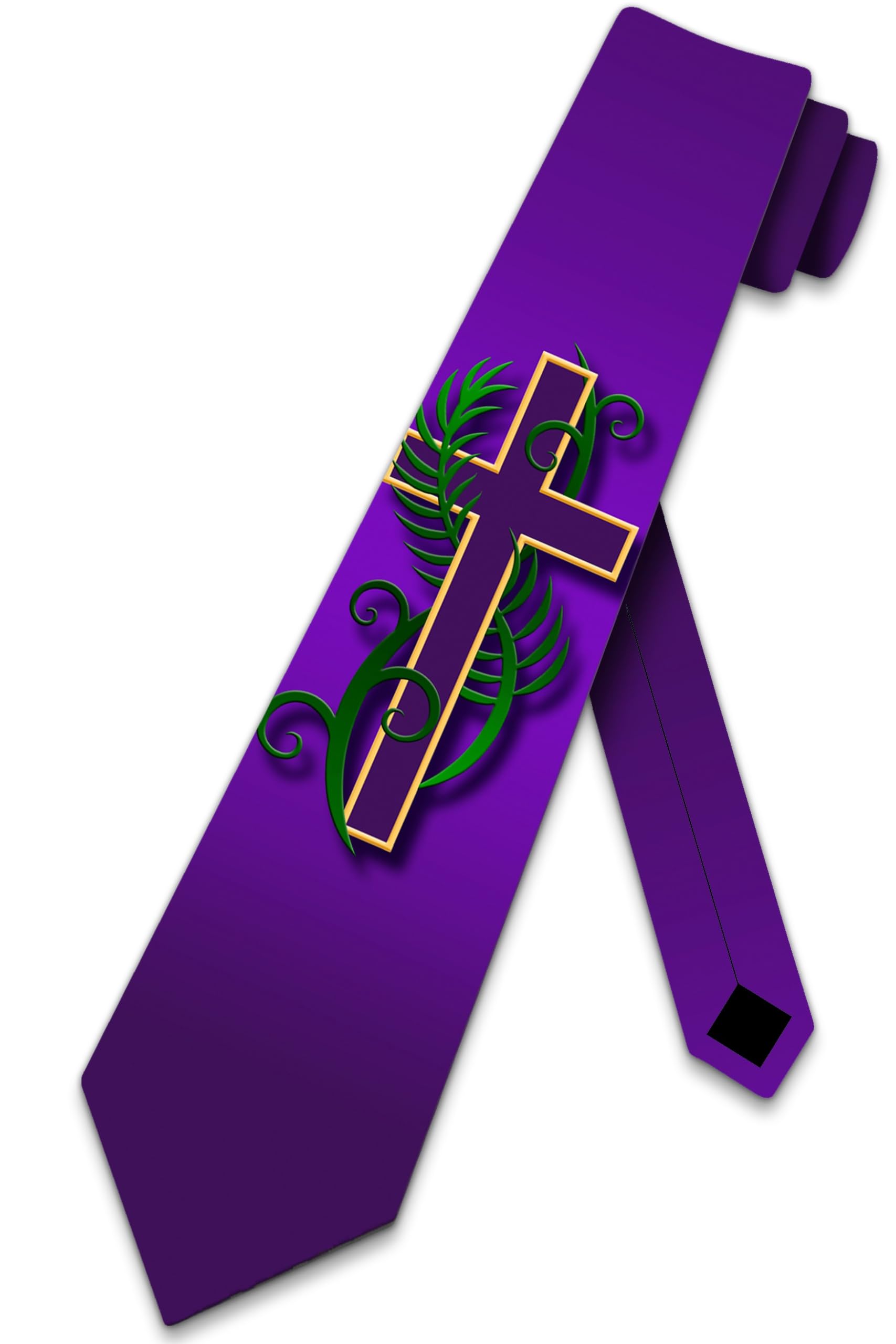 Bhhjkk Unisex As Pic Easter Ties Mens Religious Necktie Lent Tie For Men Cross Neckties Holiday Tie