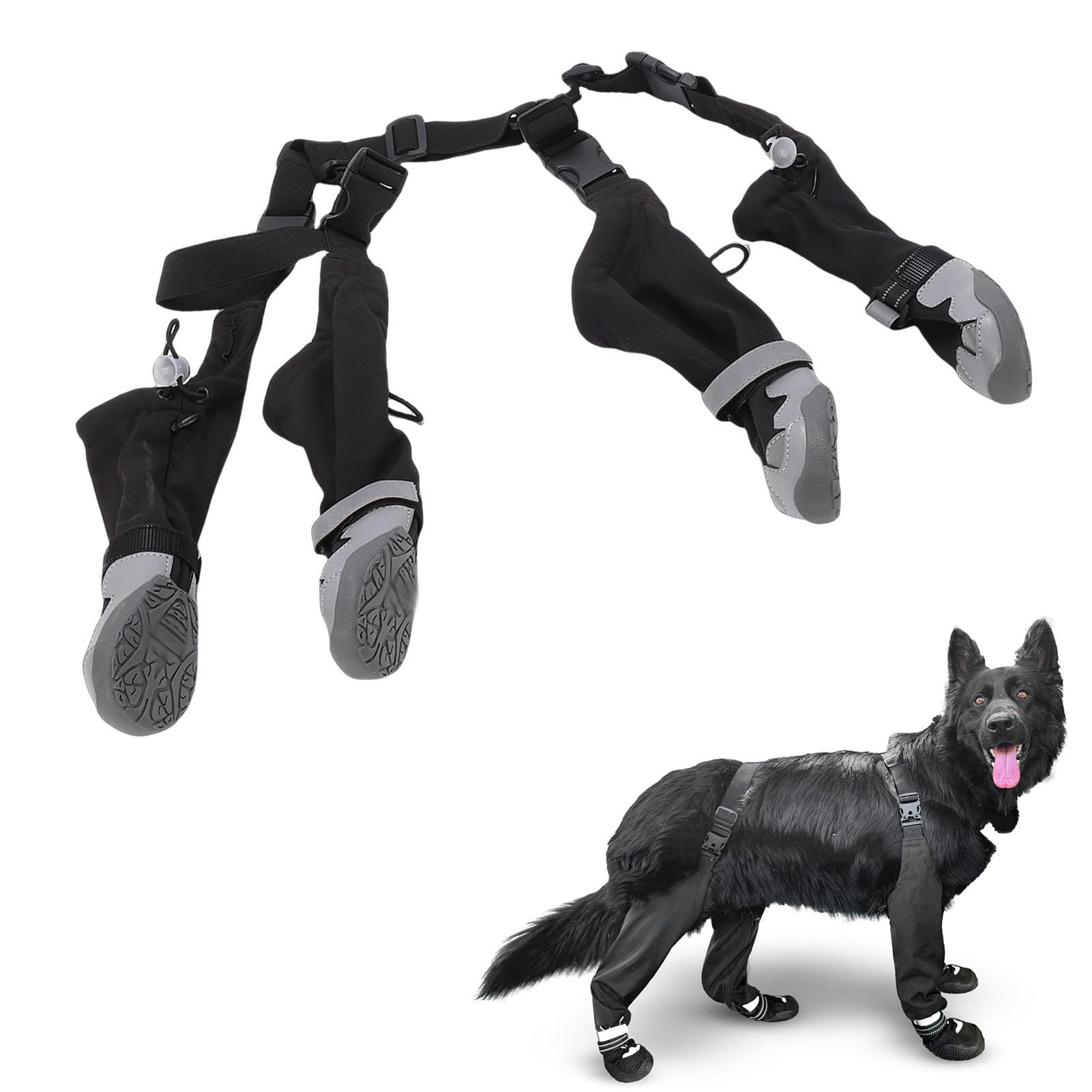 Chaussons à Bretelles pour Chien, Bottes de Neige Imperméables, Antidérapantes et Anti-saleté pour Chien, Bottes de Randonnée pour avec Sangle élastique Réglable pour l'hiver, Marche en (2:S)