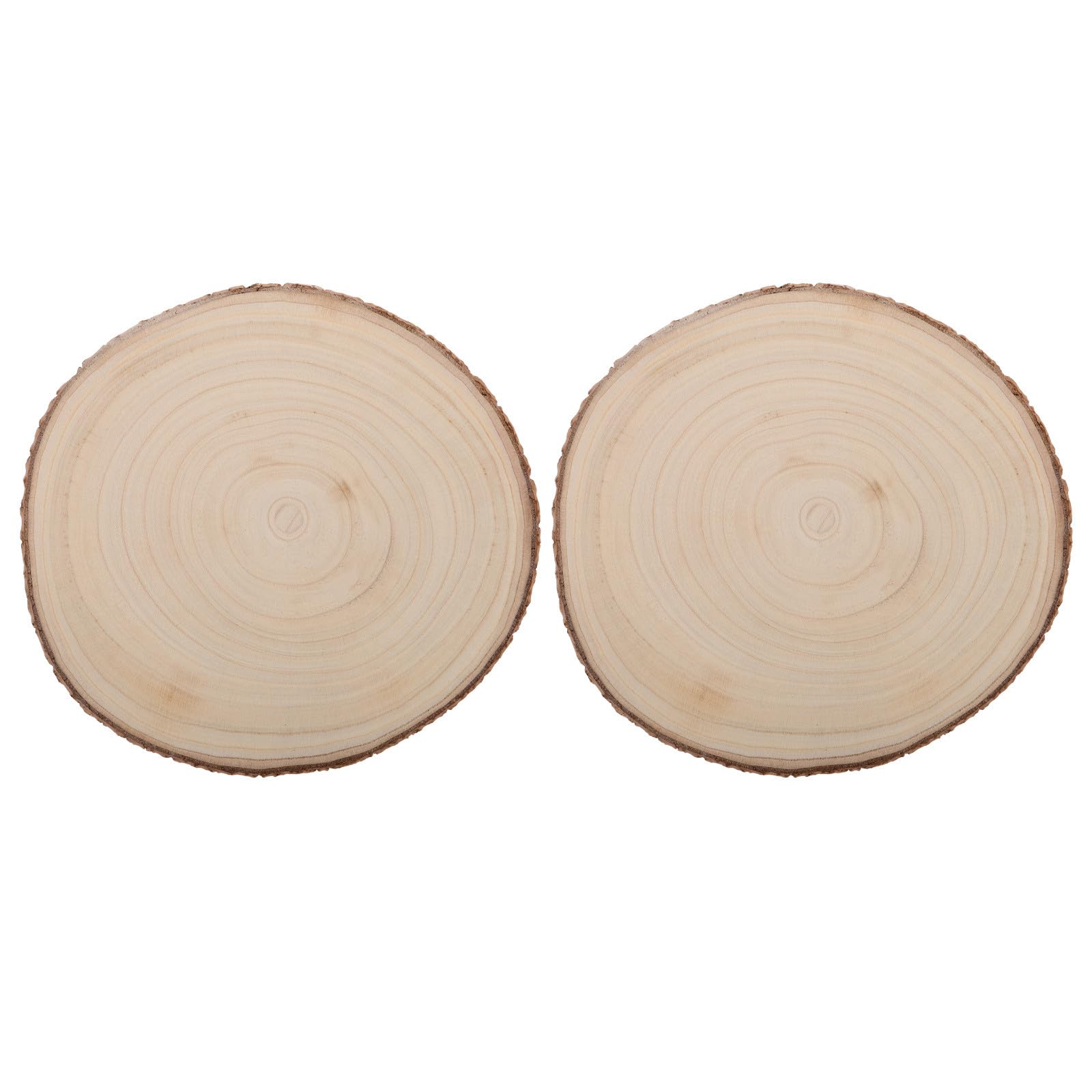 2 Piezas Rodajas de Madera Natural sin Terminar para Pintar, Beige,