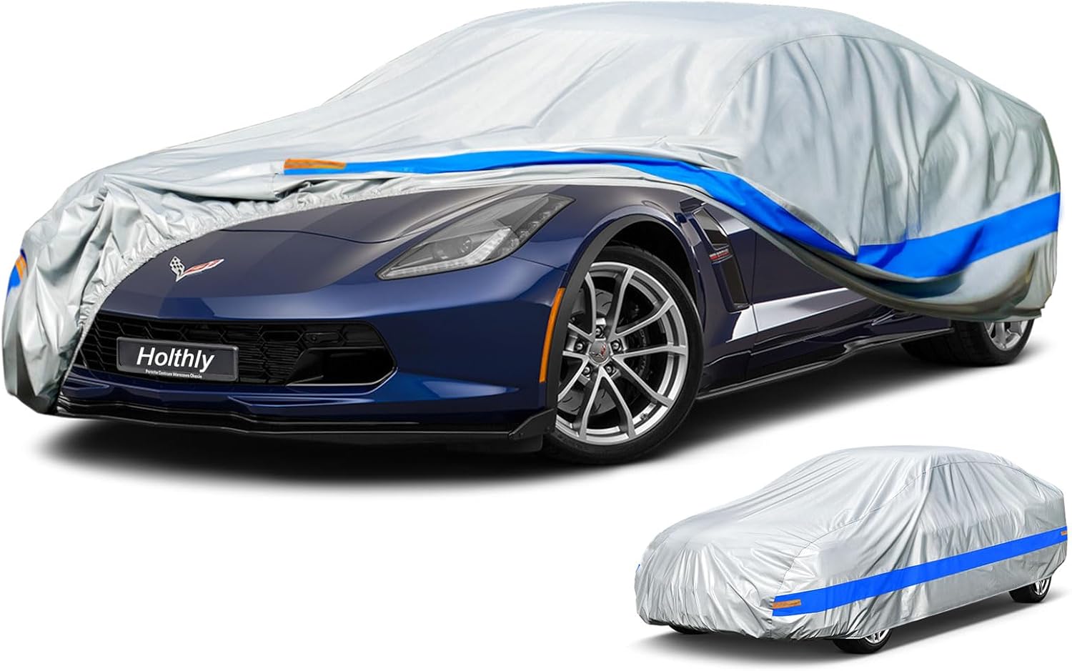 Car Cover Custom Fit for Chevrolet Chevy Corvette C1 C2 C3 C4 C5 C6 C7 C8 (1963-2025), Waterproof All Weather Full Exterior Covers for Automobiles, Rain Sun Protector Car Cover Outdoor.