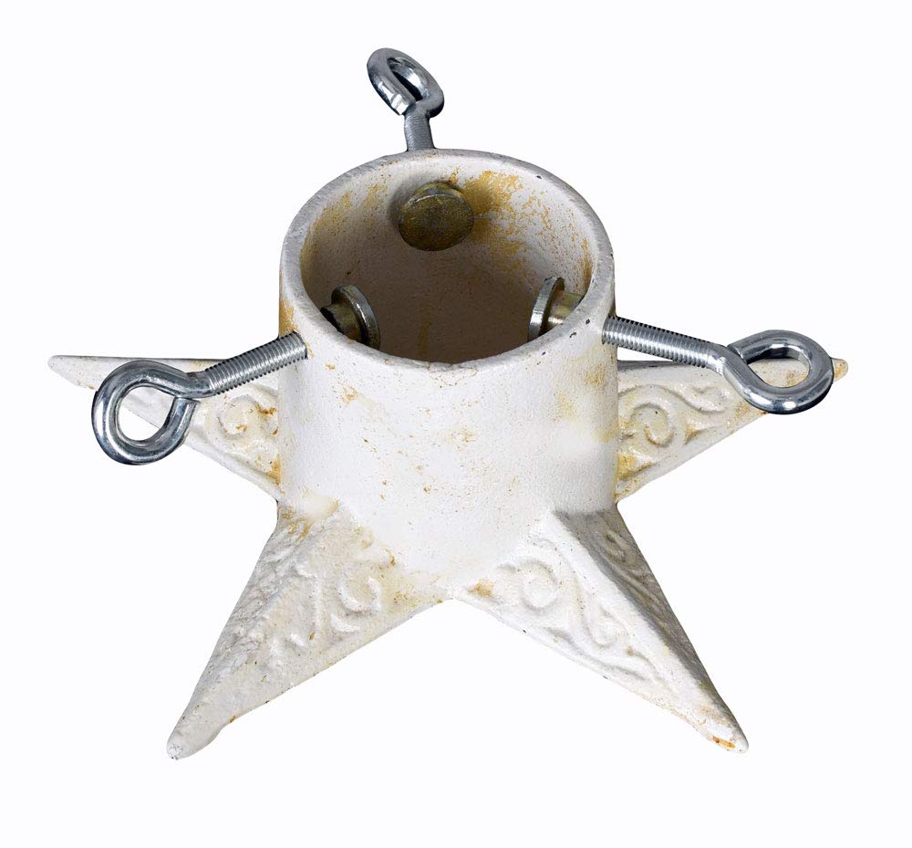 Soporte de árbol de Navidad Blanco Soporte para árbol de Navidad Estrella Soporte de abeto hierro fundido Palazzo Exclusivo
