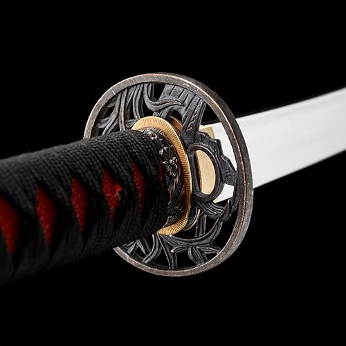 Miniatura 29 de Espada katana tradicional forjada a mano con calor/arcilla templada Katanas auténticas de samurái japonesas auténticas y auténticas de acero al