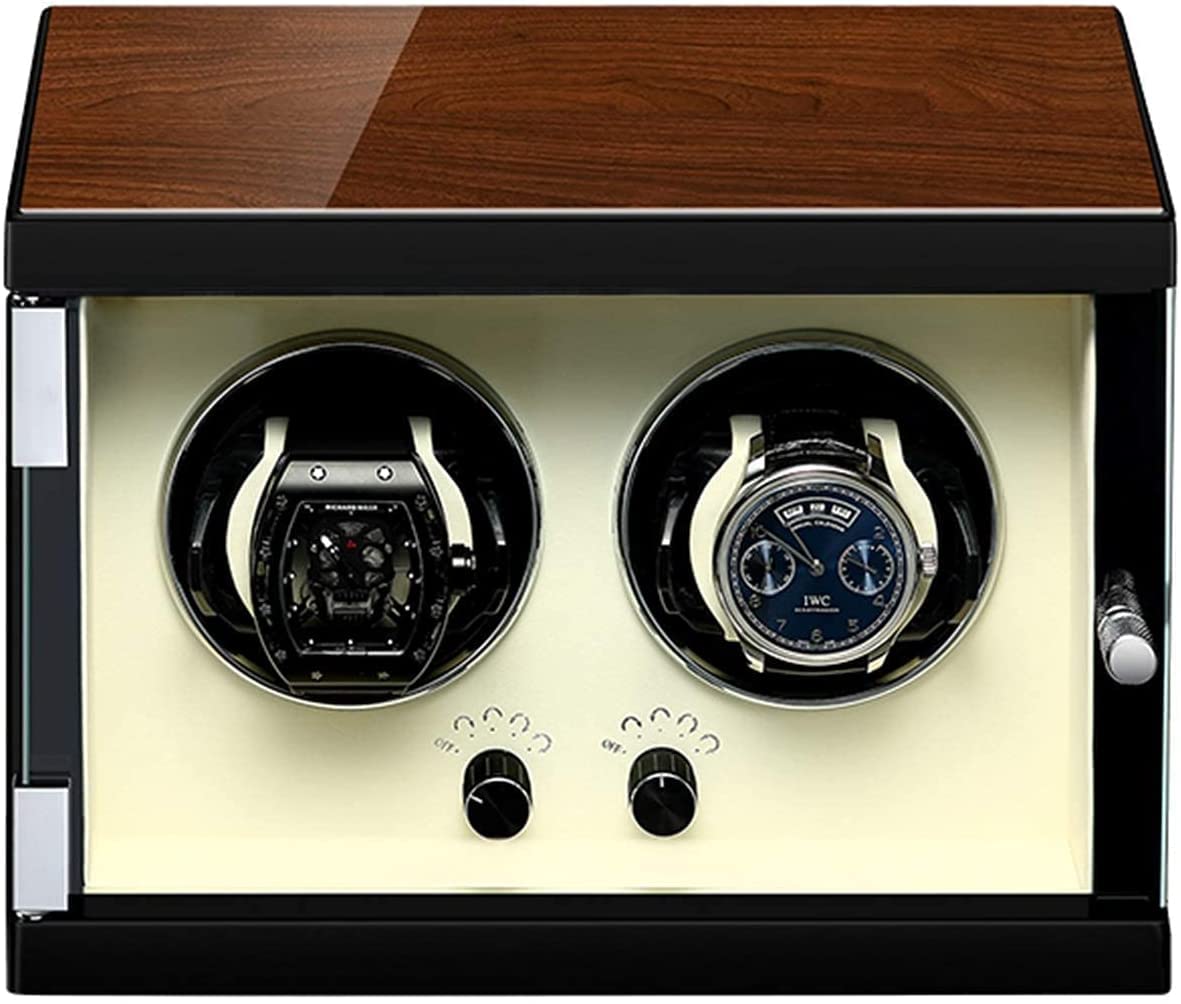 QUSYZD Automatic Watch Winder,Automatic Double Watch Winder Box Independently Controlled Silent Motor Adjustable Watch Pillow Piano Paint Exterior,