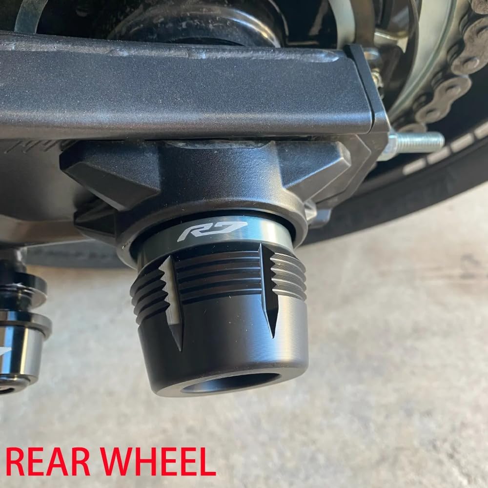 1Pair Compatible with YZF R7 2025 2024 2023 YZFR7 2022 2021 YZF-R7 Motorcycle Front Rear Fork Wheel Frame Slider Crash Protector Axle Slider Crash Pads (Red)