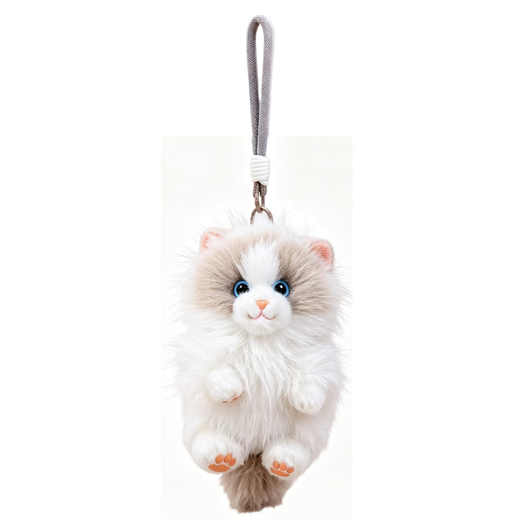 lilizzhoumax Ragdoll Cat Plush Keyring 15cm Scented Mini Kitten Bag Charm Stuffed Animal Weighted Paws Long Hair Cute Small Soft Toy Backpack Clip Accessory Birthday Gift for Kids Girls