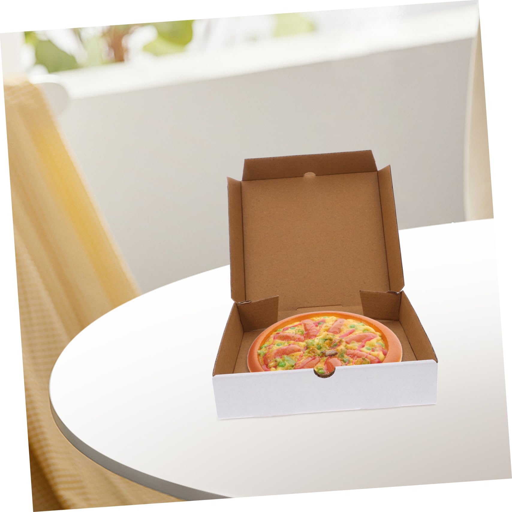 Scatola Pizza Piccola in Carta Kraft Bianca, 30 Pezzi | Imballo Ondulato Riutilizzabile, per Trasporto e Conservazione Alimenti, Confezione da 30 Pezzi