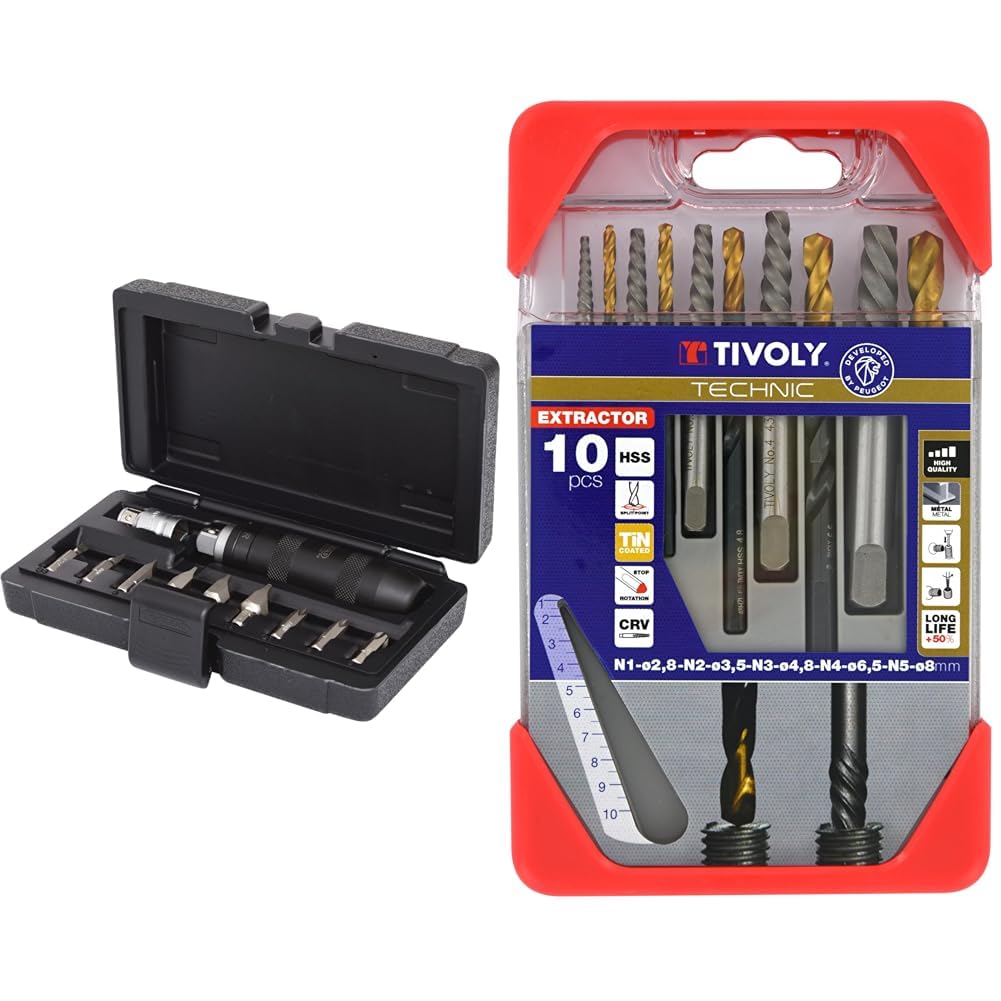 Coffret extracteur de vis cassée TIVOLY et tournevis KS TOOLS