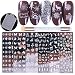 Tingbeauty Nail Stamping Plates Kit Sets 6pcs Nail Plate Template Image Plate With 1 Nail Stamper & 1 Nail Scraper