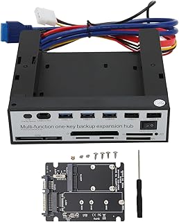 for 33C13 RTK Media Dashboard NGFF M.2 MSATA USB3.0 16TB OTB One Click Backup Multifunction Media Front Panel for Desktop Computer