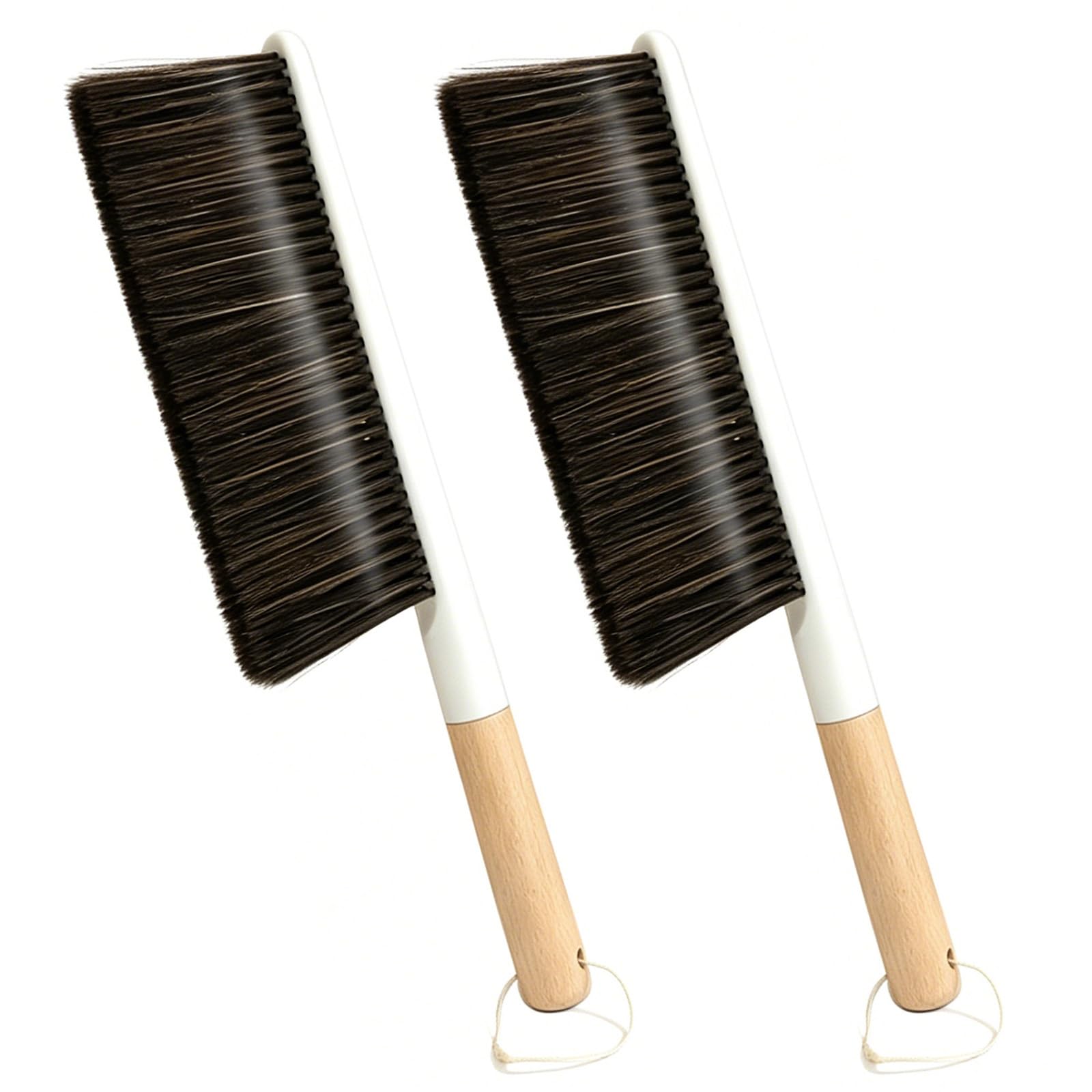 Cepillos de limpieza suaves con mango de madera portátiles para muebles y hogar