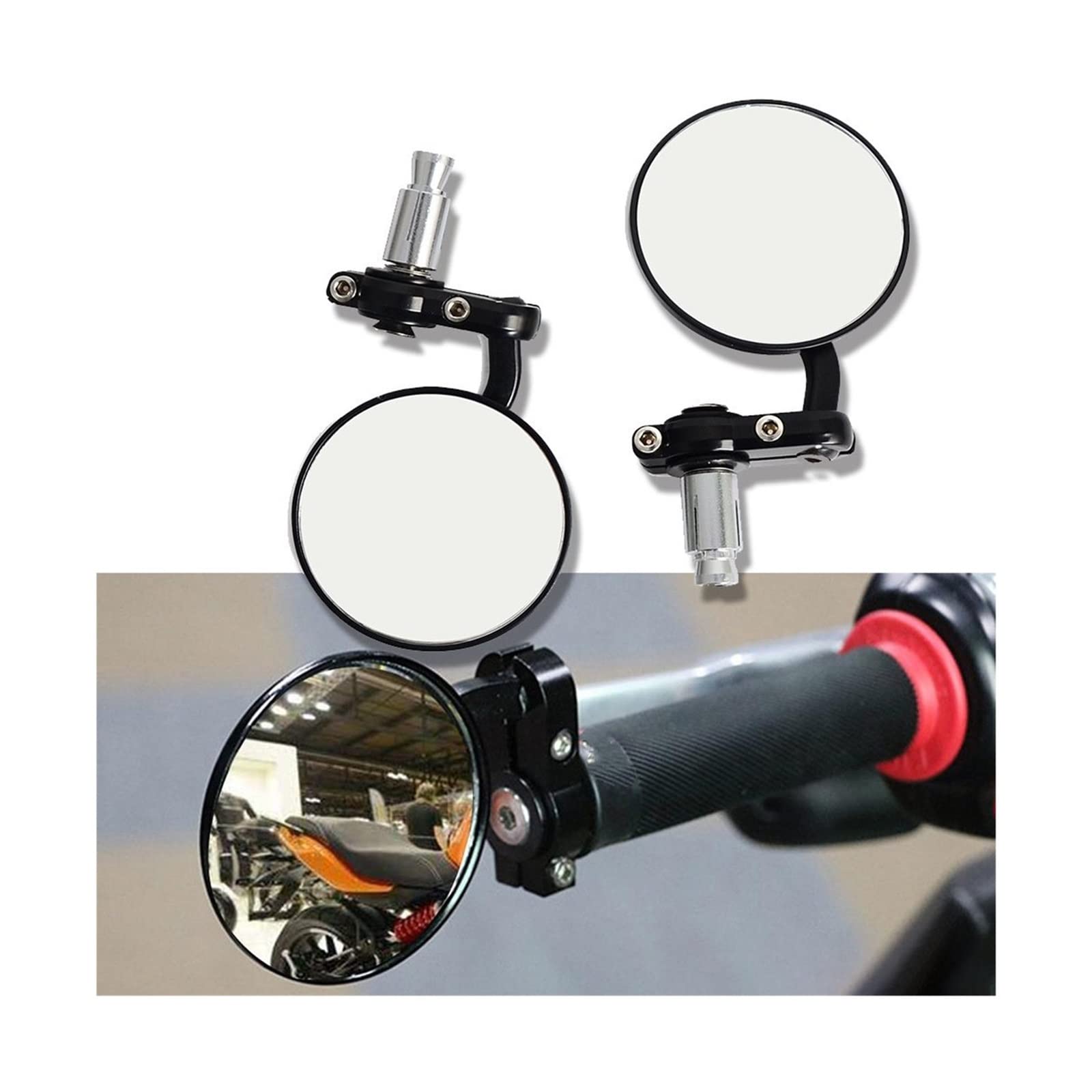 Motorcycle Rearview Mirrors Pour Yamaha Rond Ellipse Miroir Moto Guidon Réglable Vélo Équitation 1 Set Rétroviseur Vélo Rétroviseurs Moto