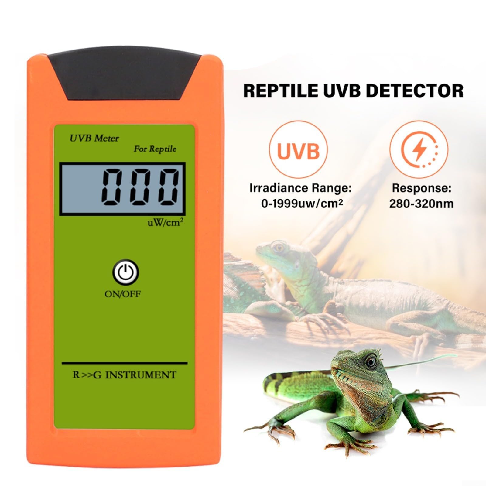 Rilevatore digitale LCD UVB, tester per lampada solare ad alta precisione per rettili, dispositivo compatto in plastica con sonda in vetro UV per il monitoraggio della cura degli animali domestici