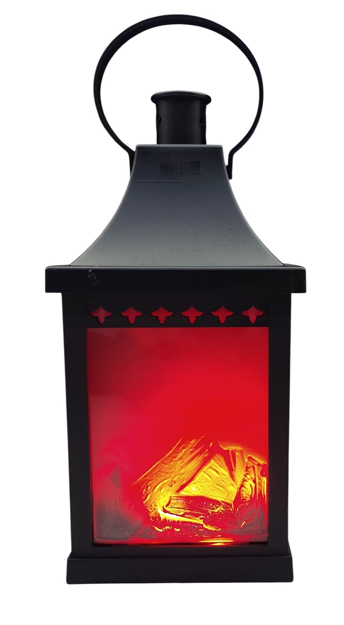 Portable 25CM Artificial Fireplace LED Lamp with Realistic Flame Effect Hanging Lantern for Living Room, Bedroom, Indoor Decoration Electric Faux Fire Place Black-image-35