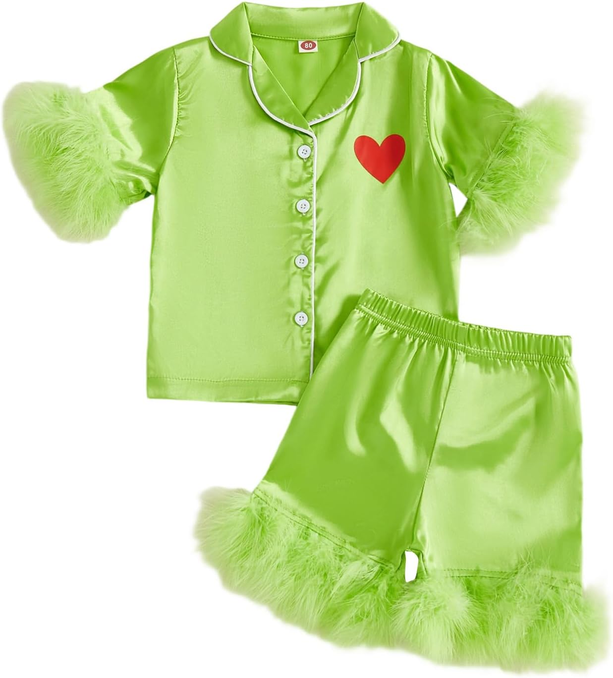 Qiylii 1-6Y Toddler Girls Floral Silk Pajamas Short Sleeve Button-Up Top Shorts Summer 2PC Flowers Satin Pajamas Set