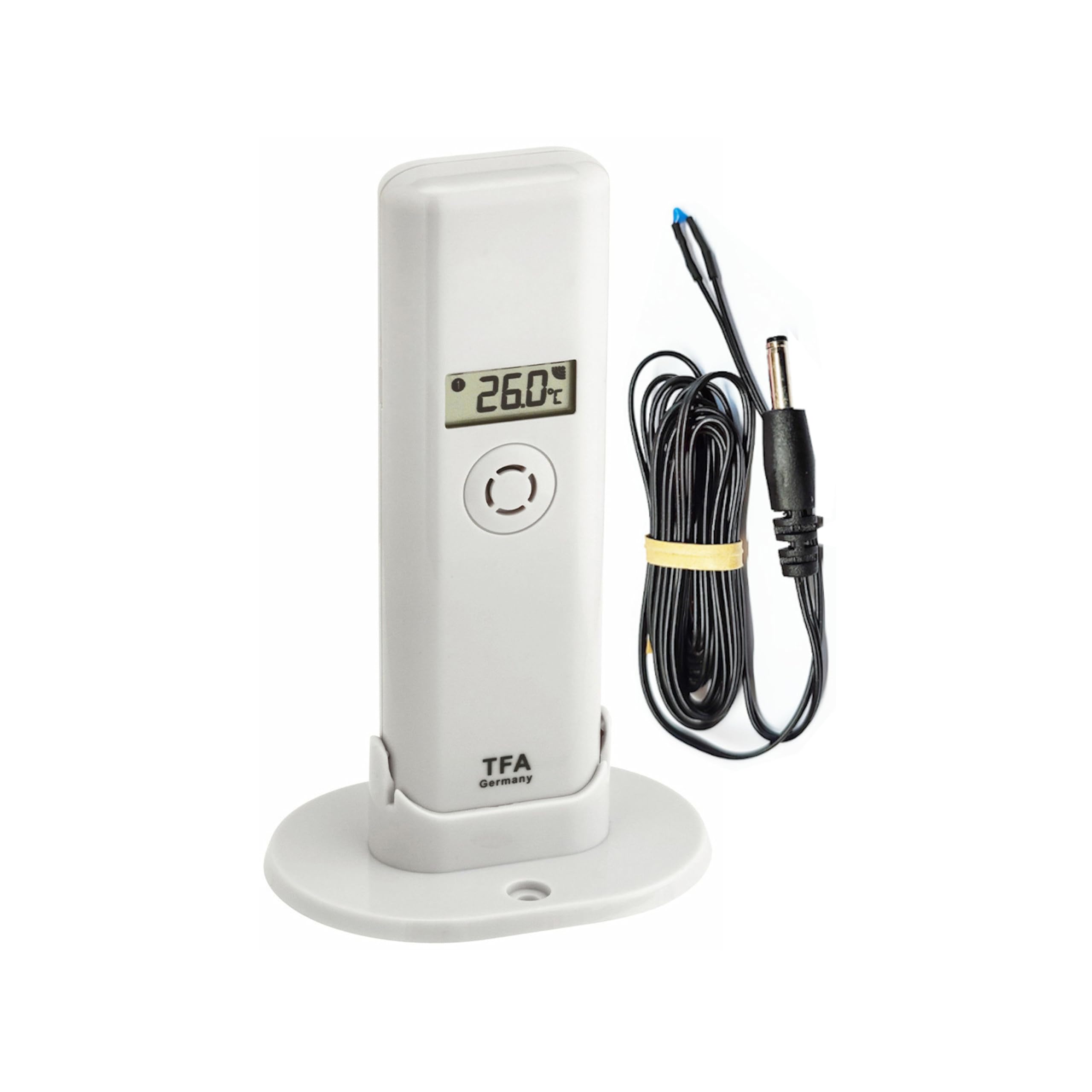 TFA Dostmann 31.4000.02.42 Kit di sorveglianza per la vostra casa, pluvietro, trasmettitore termoigro con rilevatore d'acqua e sensore di temperatura speciale, Cosy Radar, app di monitoraggio Wi-Fi