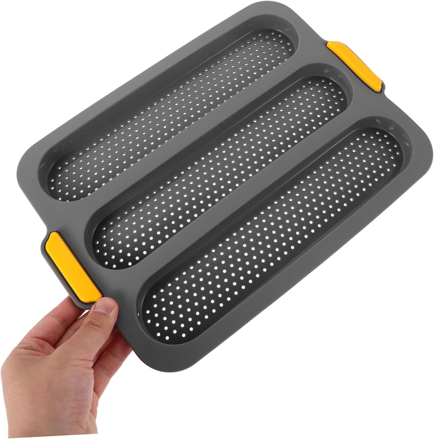 Zerodeko Flexible Non Stick Slot Baking Pan for Homemade Baguettes Space Saving Design Safe Silicone Material for Various Bread Types
