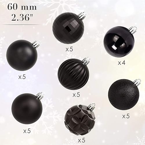 Miniatura 127 de AMS 2.36''/60mm 34ct Christmas Ball Large Ornaments Party Decorations Shatterproof Festival Pendant Hangings for Xmas Tree Decor (60mm, Purple)