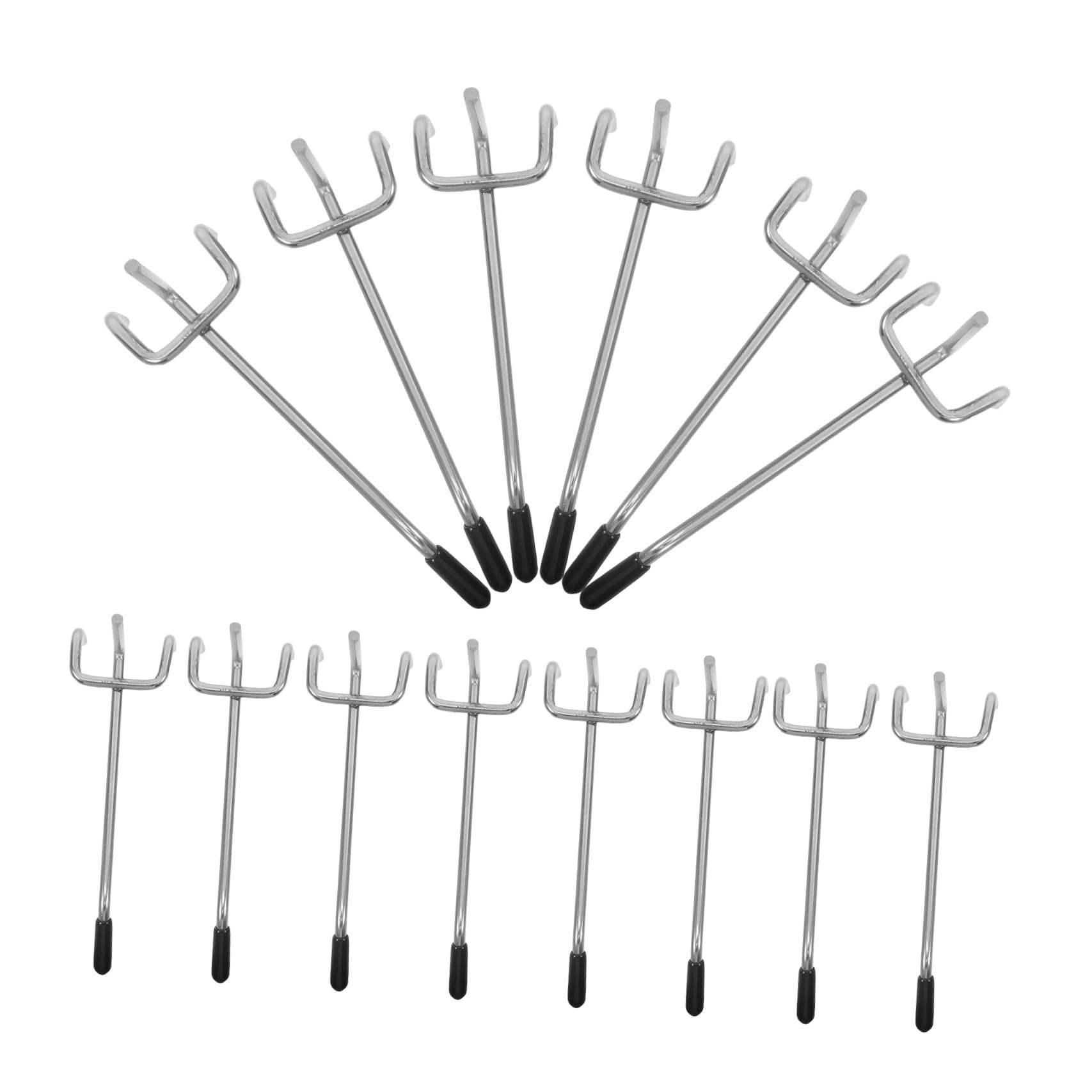 Ganci per Pannelli Forati 50 Pezzi in Ferro Argento, 2.5 Cm