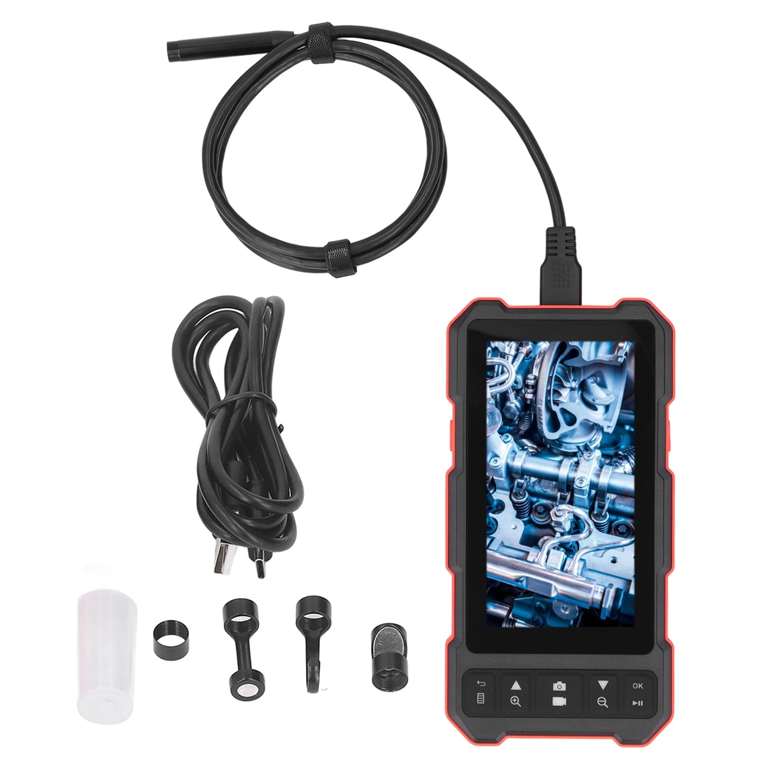 4.5in Pipeline Endoscope 8mm Lens Industrial Endoscope IPS HD Camera Inspection with LED Lights for Repair