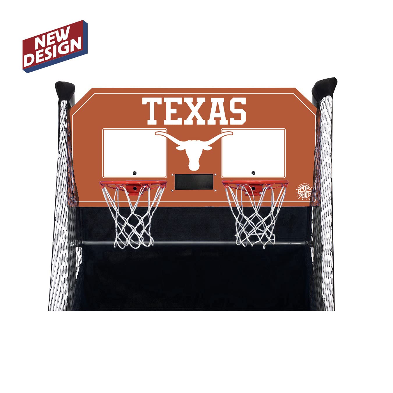 Pop-A-Shot - Home Dual Shot with Texas Longhorns NCAA Graphics l Sensor Scoring l 16 Game Modes l 7 Balls l Foldable Storage l for All NCAA Fans