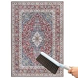  Roter Perserteppich, Orientalischer Vintage Teppich, Handgefertigter Roter Kashan Teppich, Klassischer Blumenmotiv Teppich, Handgefertigter Traditioneller Wohnzimmerteppich