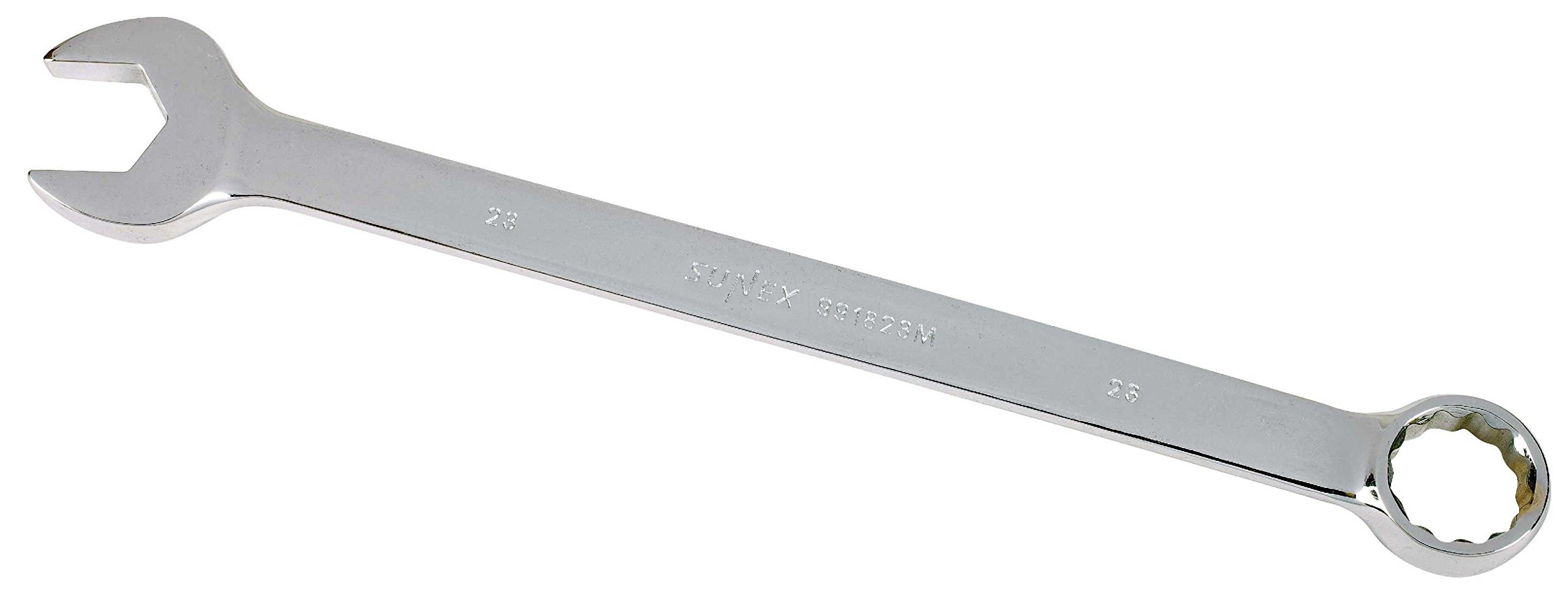 Sunex 991823MA 23mm Full Polish V-Groove Combination Wrench CRV