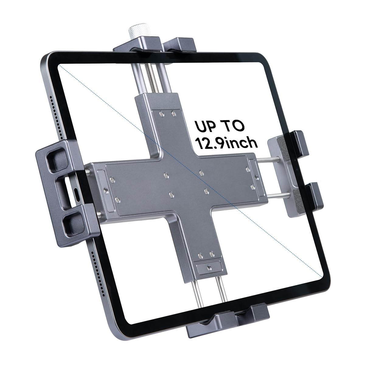 FANAUE Metallhalter für iPad-Stativmontageadapter Mit 1-Zoll-Kugeladapter Um 360° drehbarer iPad-Ständer passt auf Ihre Windschutzscheibe,Armaturenbrett oder Schreibtisch, für Allen 8-12,9" Tablets