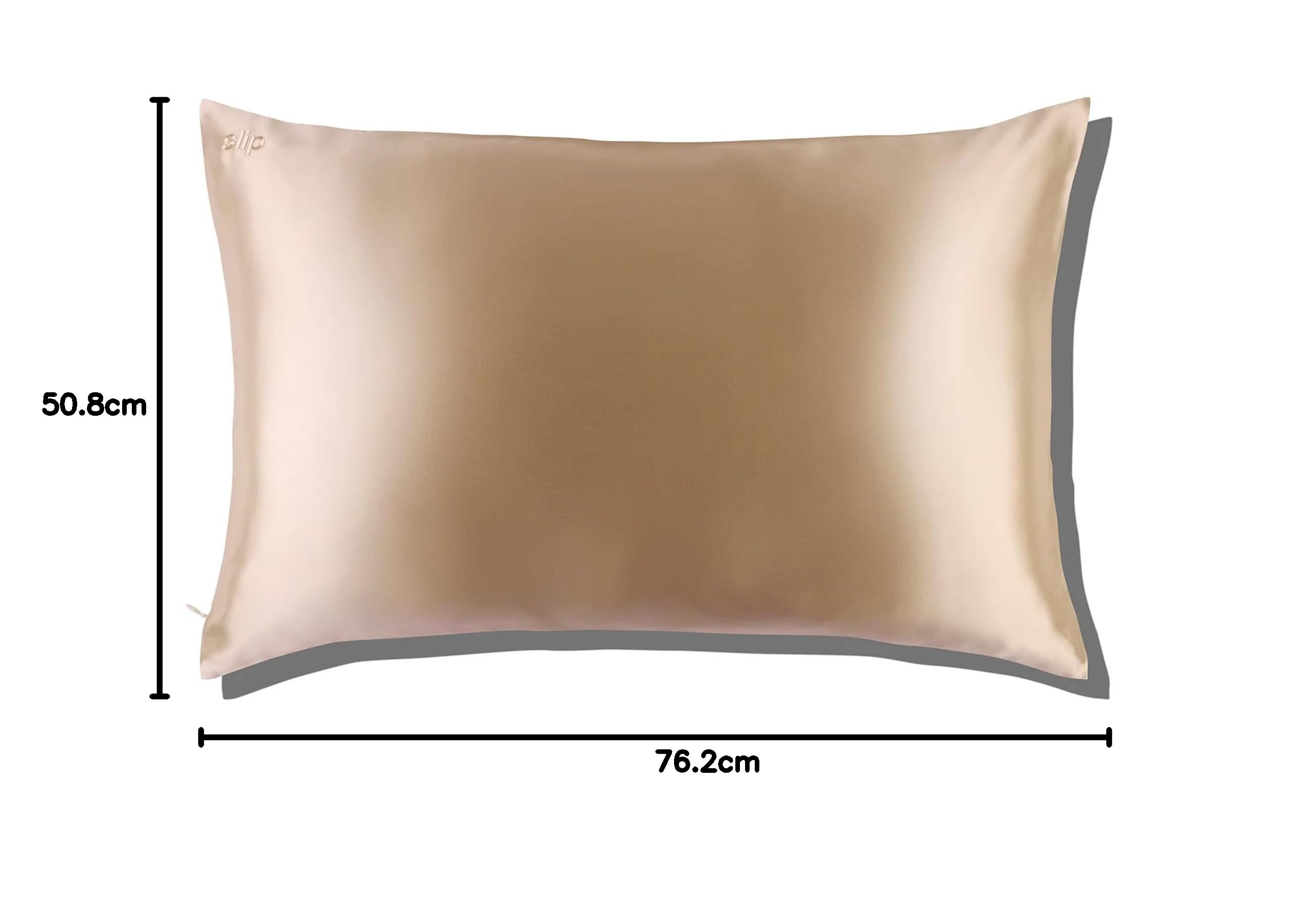 SLIP Federa Queen Size, 22 Momme Federa in seta in 51 x 91 cm - in 100% seta di gelso, con cerniera, traspirante, ideale per allergici, caramello