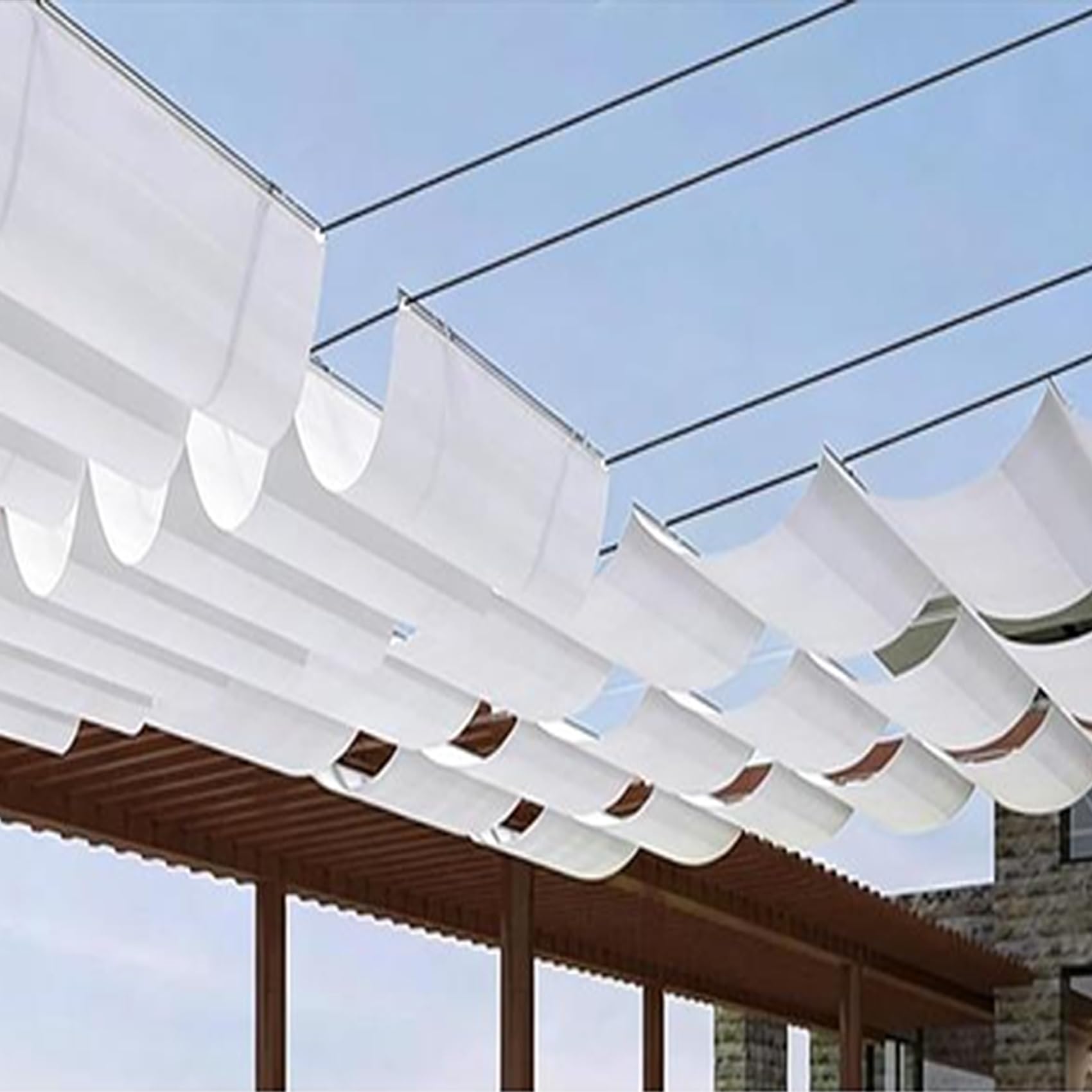 Voile d'ombrage haute résistance 1.6x4.2m blanche anti-déchirure et imperméable