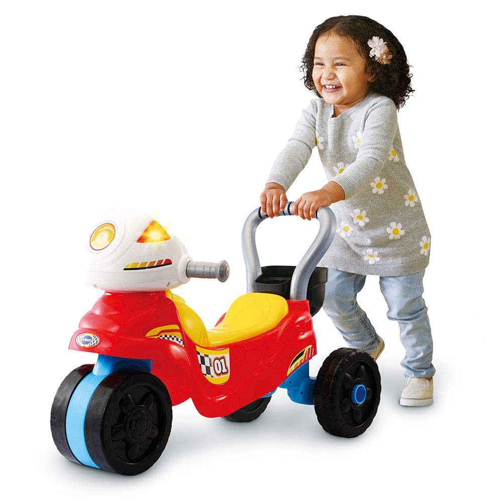 VTech - Trotti Moto 3 in 1, Girello Spinta Neonato, Triciclo evolutivo, Moto Portatore con Tabella di Risveglio Interattivo, Giocattolo di attività e Sviluppo, Regalo Bambino da 1 Anno - Contenuto in