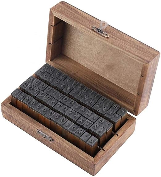 Alphabet Stamps 70 PCS Vintage Wooden Rubber Letter Number Alphabet Combination Letter Stamp Diary Ablum Wedding Letter Wood Rubber Stamp Set with Vintage Wooden Box Gift (Standard Writing)